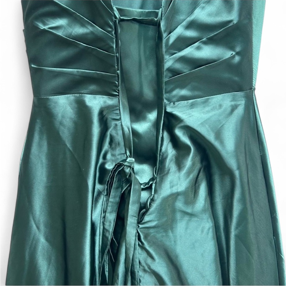 Green Satin Prom Dress - Picture 5 of 5